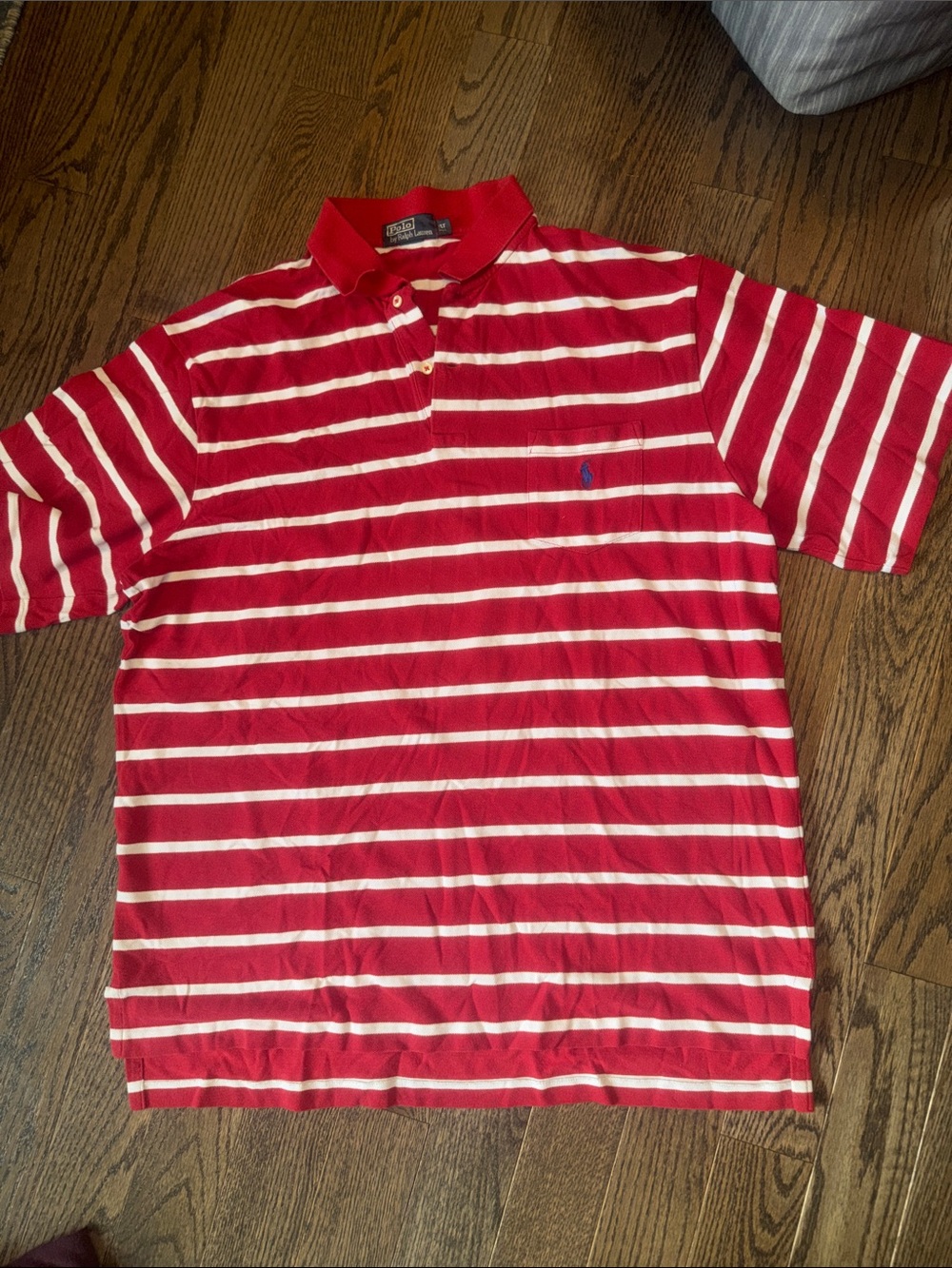 Polo Ralph Lauren Polo Shirt Mens Extra Large Tall Red & White Striped